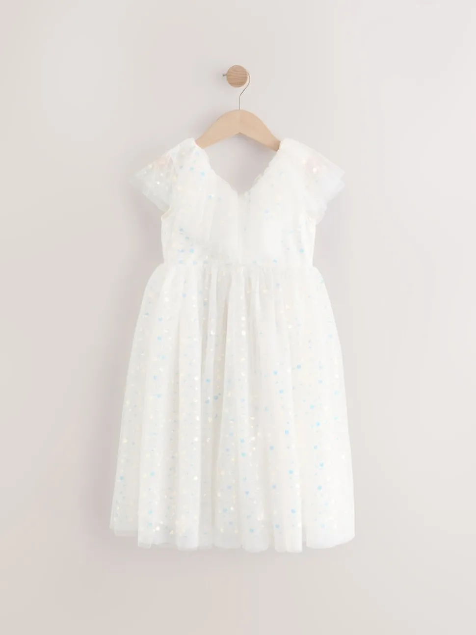 White Sequin Occasion Dress (3-16yrs)