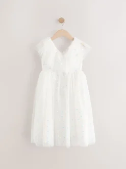 White Sequin Occasion Dress (3-16yrs)