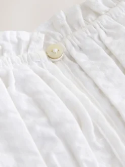 White Shirred Sleeveless Blouse (3-16yrs)