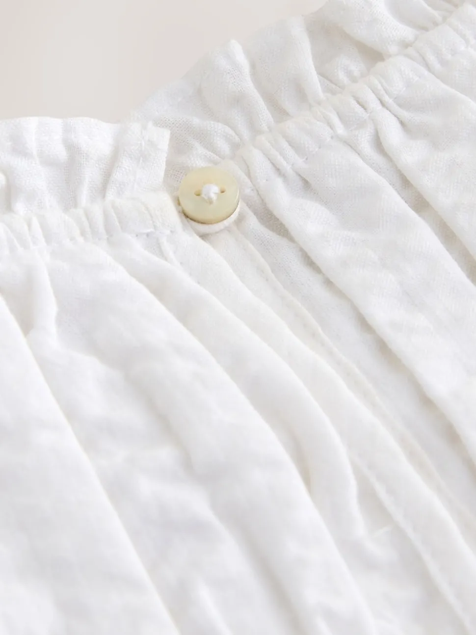 White Shirred Sleeveless Blouse (3-16yrs)