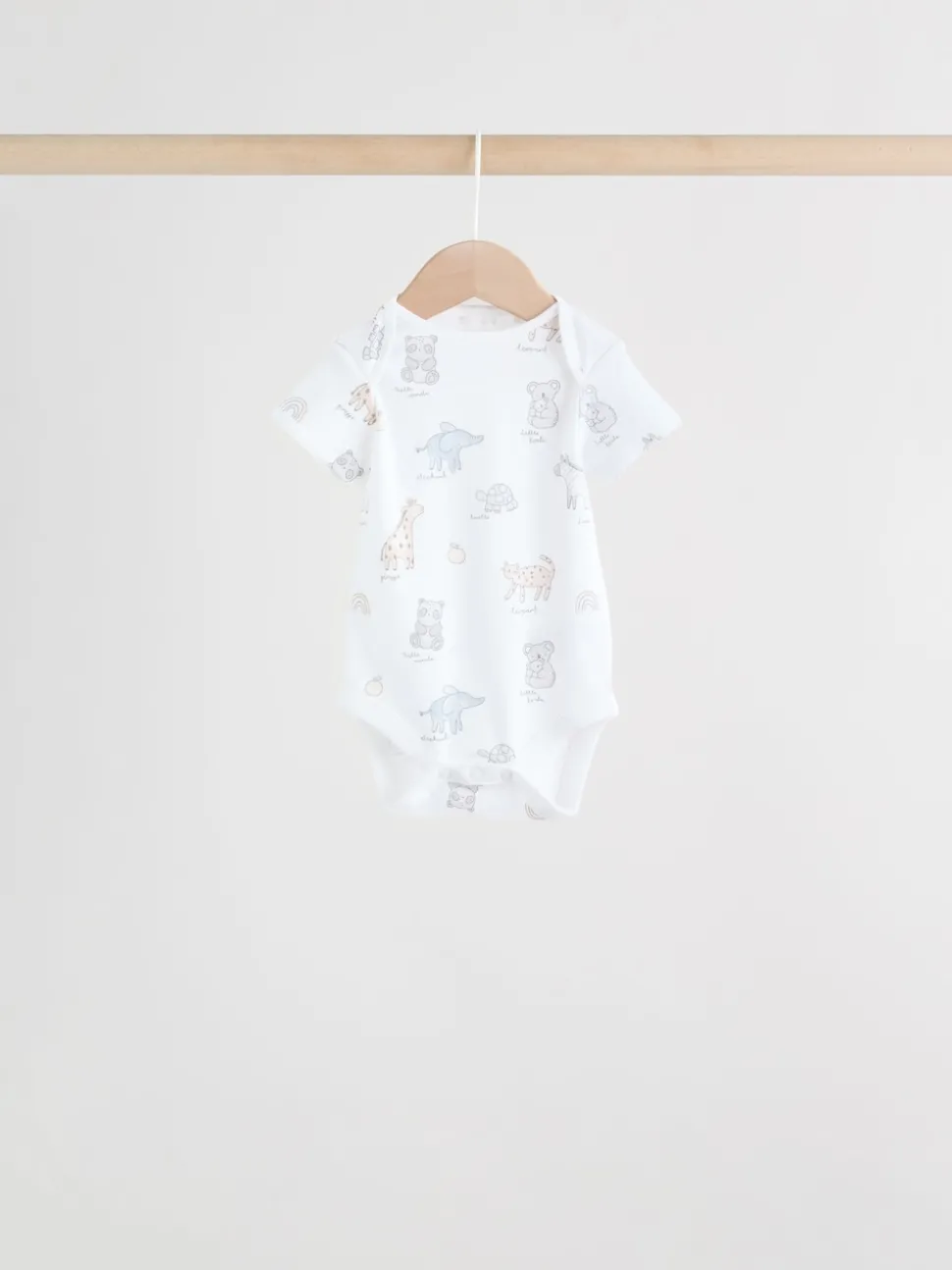 White Short Sleeve Baby Bodysuits 5 Pack