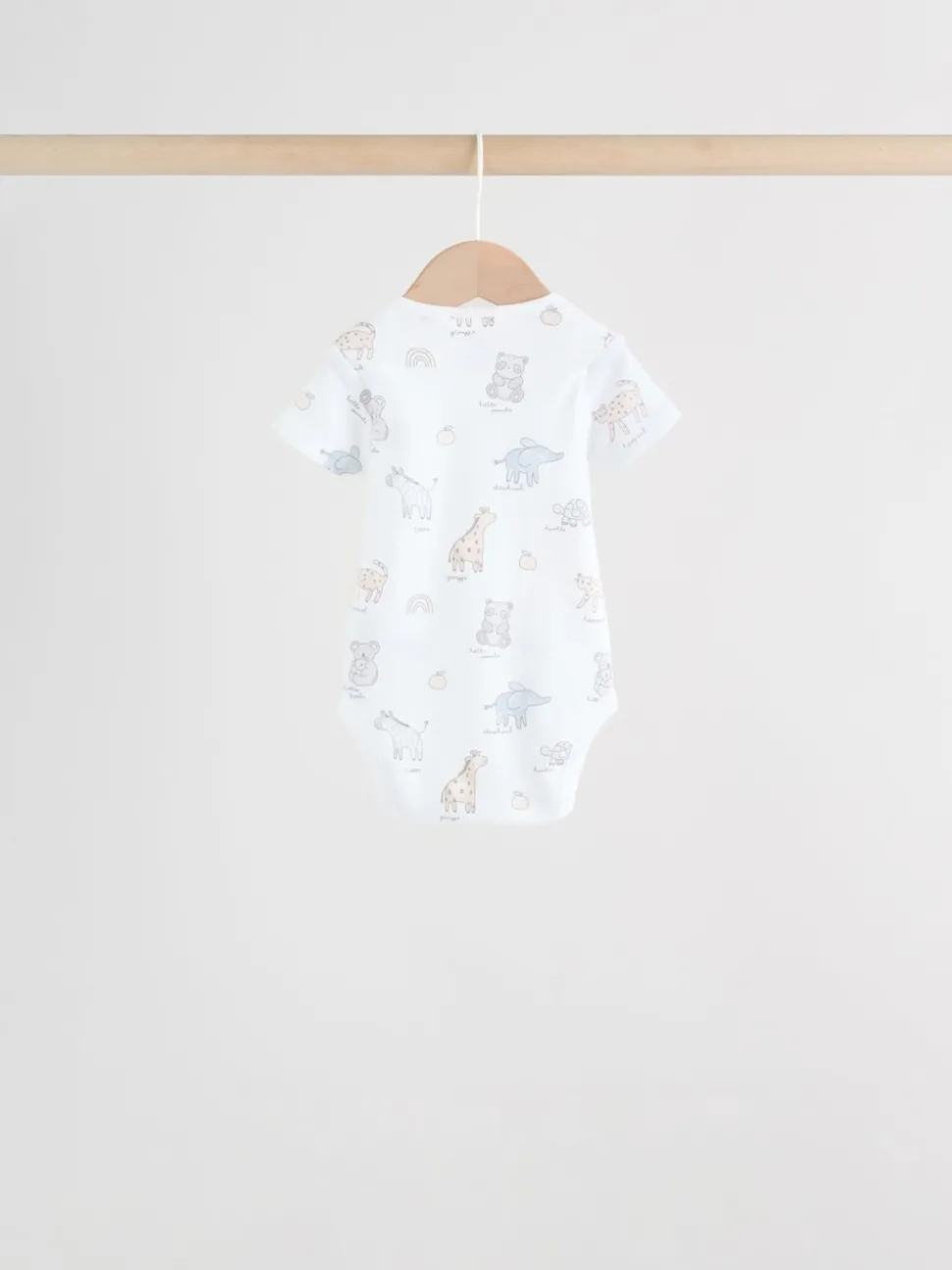 White Short Sleeve Baby Bodysuits 5 Pack