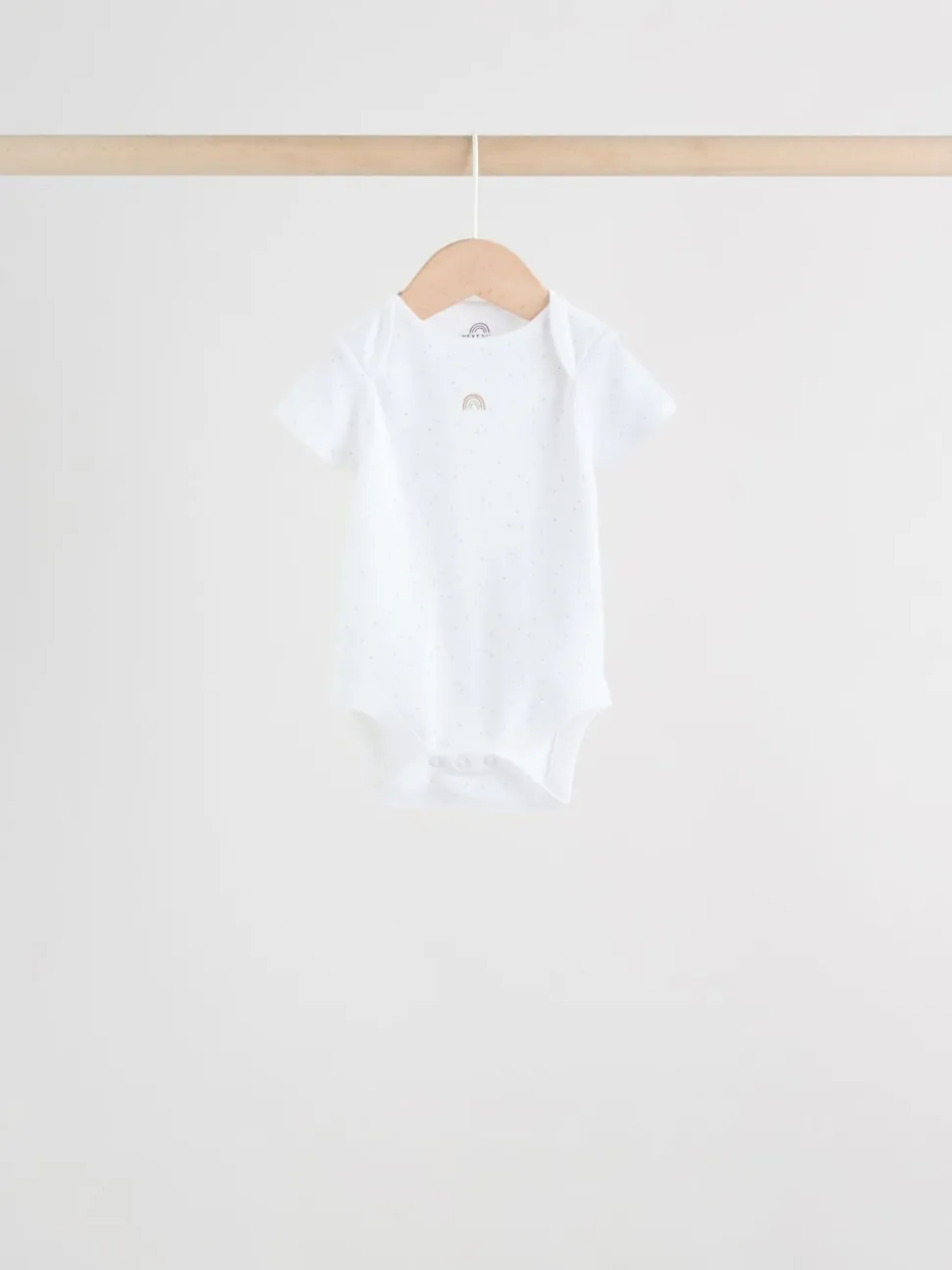 White Short Sleeve Baby Bodysuits 5 Pack