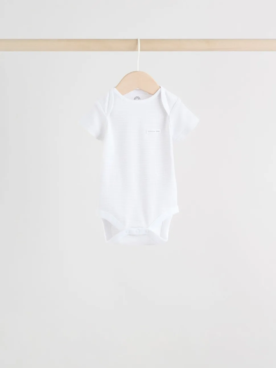 White Short Sleeve Baby Bodysuits 5 Pack