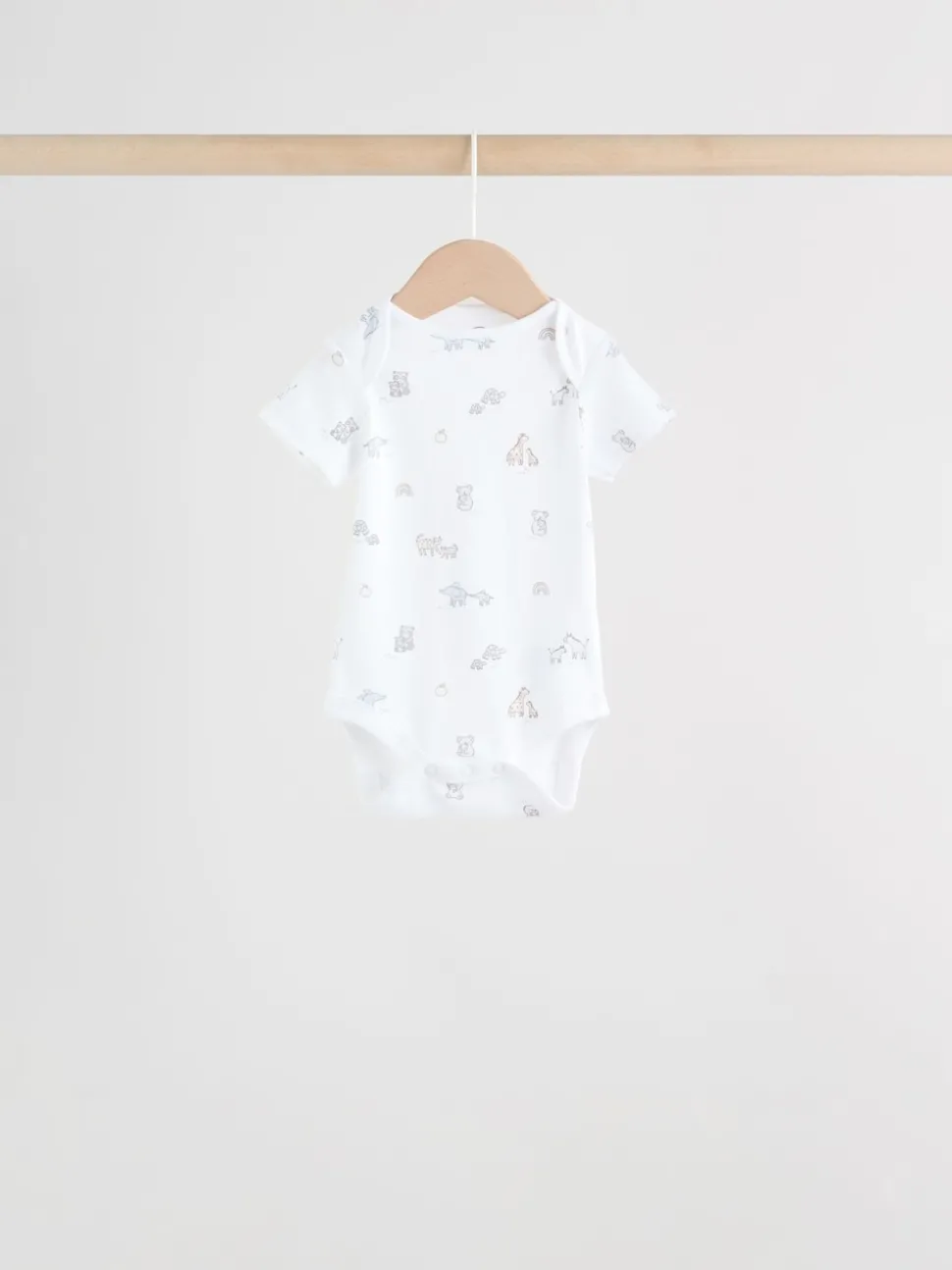 White Short Sleeve Baby Bodysuits 5 Pack