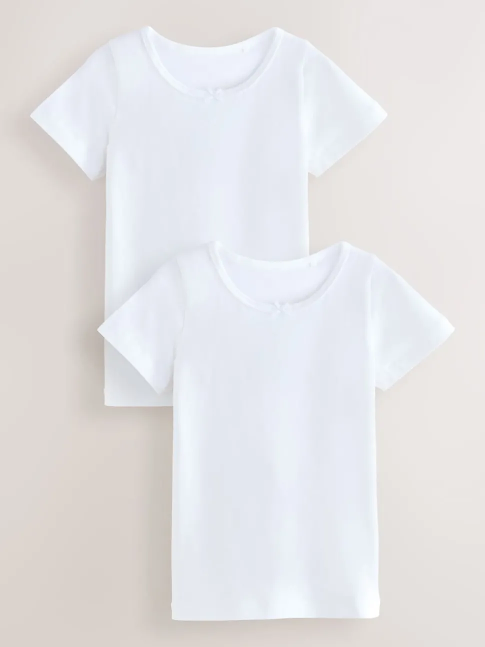 White Short Sleeve Vests 2 Pack (1.5-12yrs)