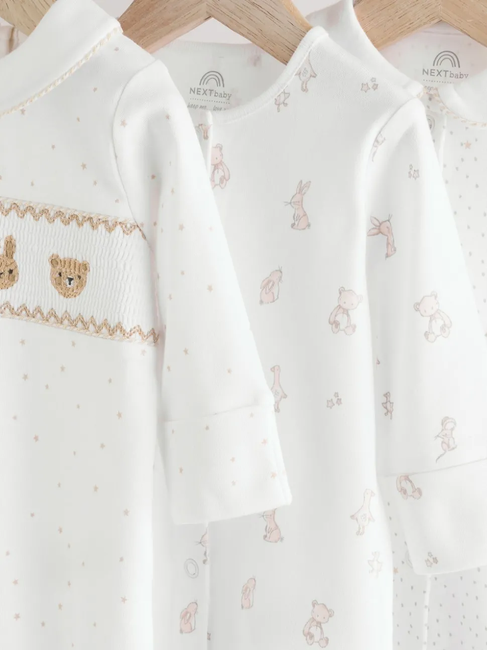 White Sleepsuits 3 Pack (0-2yrs)