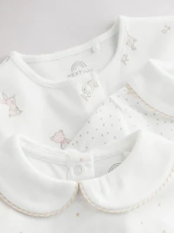 White Sleepsuits 3 Pack (0-2yrs)