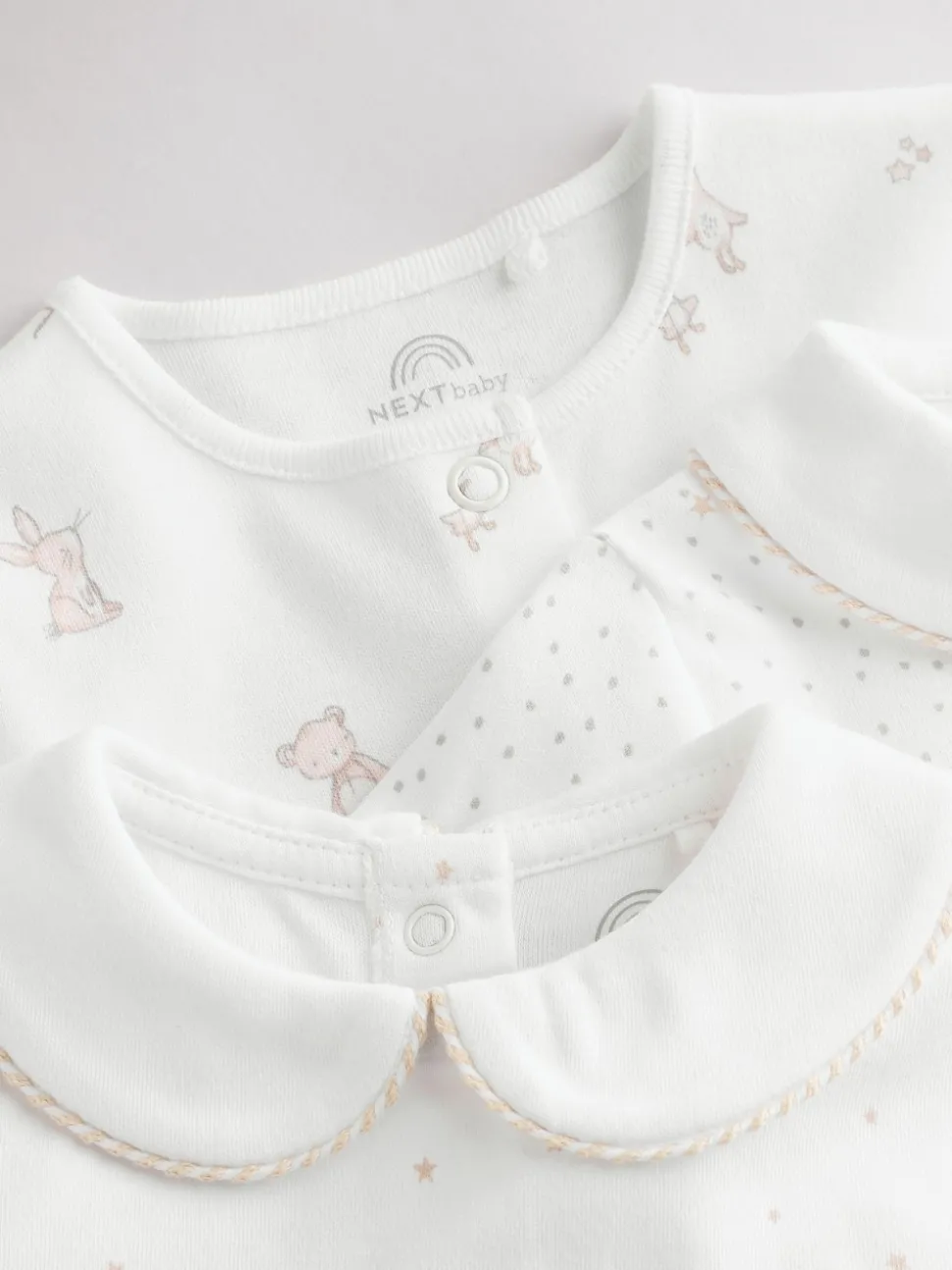 White Sleepsuits 3 Pack (0-2yrs)