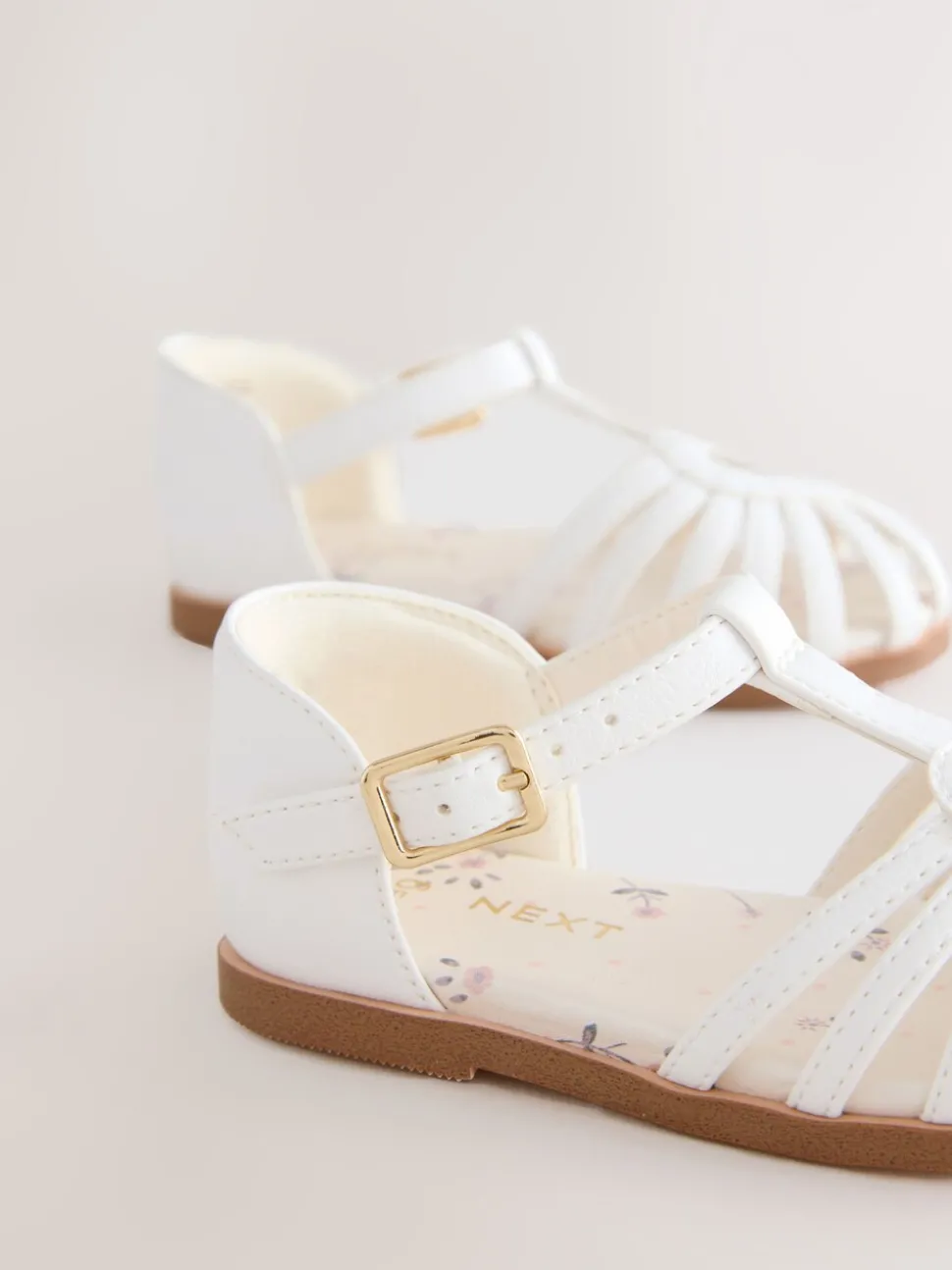 White Standard Fit (F) Fisherman Heart Occasion Sandals