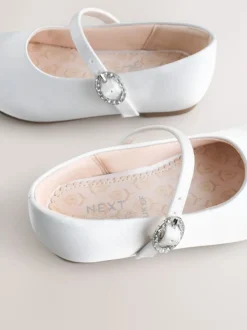 White Standard Fit (F) Flower Girl Occasion Mary Jane Shoes