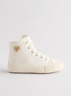 White Standard Fit (F) High Top Trainers