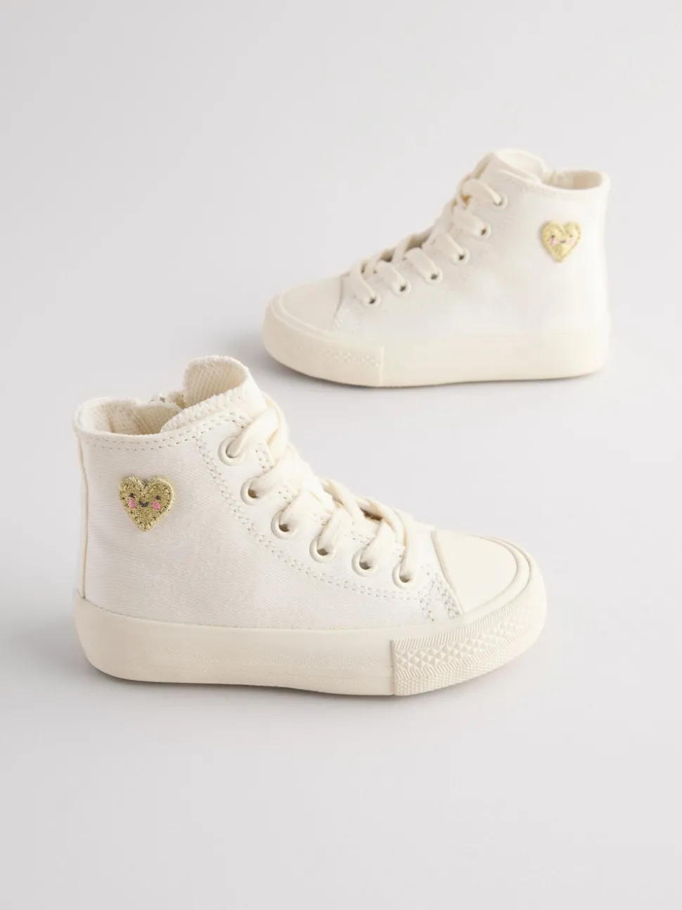 White Standard Fit (F) High Top Trainers