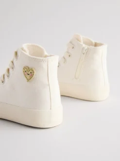 White Standard Fit (F) High Top Trainers