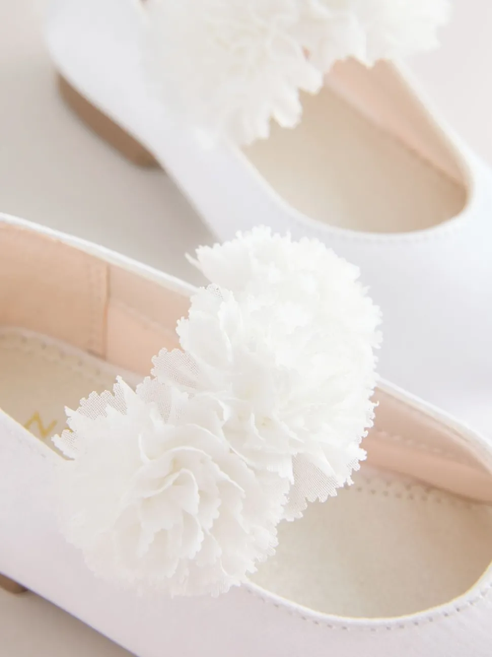 White Standard Fit (F) Satin Flower Girl Occasion Mary Jane Shoes