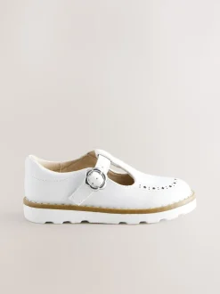 White Standard Fit (F) T-Bar Shoes