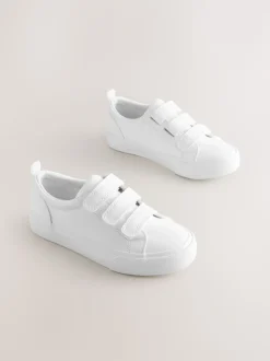 White Standard Fit (F) Touch Fastening Smart Casual Trainers