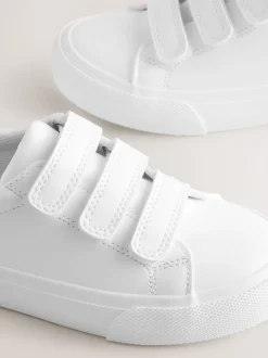 White Standard Fit (F) Touch Fastening Smart Casual Trainers