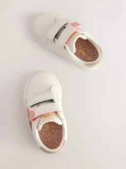White Standard Fit (F) Touch Fasten Trainers