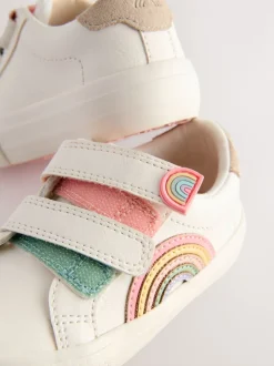 White Standard Fit (F) Touch Fasten Trainers