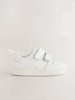 White Standard Fit (F) Touch Fastening Leather First Walker Baby Shoes