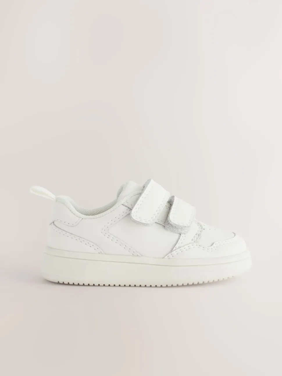 White Standard Fit (F) Touch Fastening Leather First Walker Baby Shoes