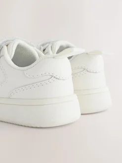 White Standard Fit (F) Touch Fastening Leather First Walker Baby Shoes