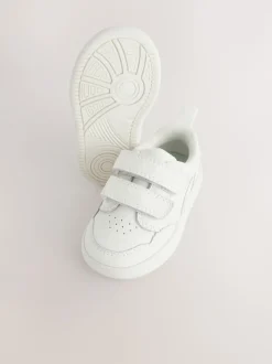 White Standard Fit (F) Touch Fastening Leather First Walker Baby Shoes
