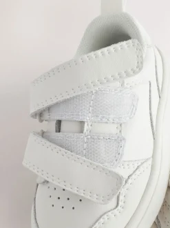 White Standard Fit (F) Touch Fastening Leather First Walker Baby Shoes