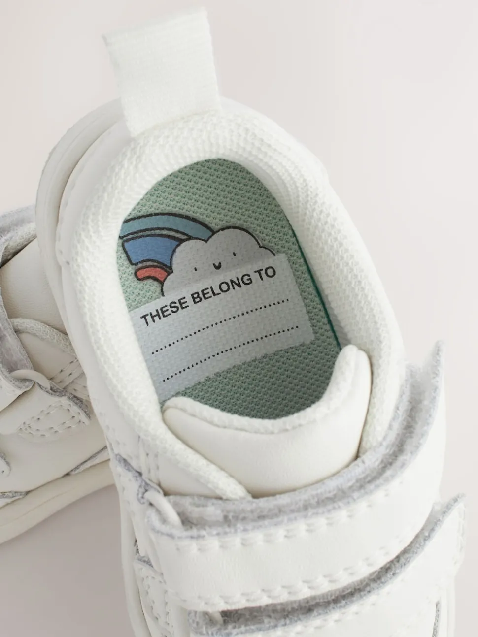 White Standard Fit (F) Touch Fastening Leather First Walker Baby Shoes