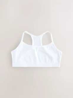 White Strappy Racer Back Crop Tops 3 Pack (5-16yrs)