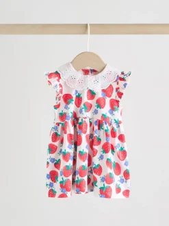 White Strawberry Baby Short Sleeve Dress 2 Pack (0mths-3yrs)