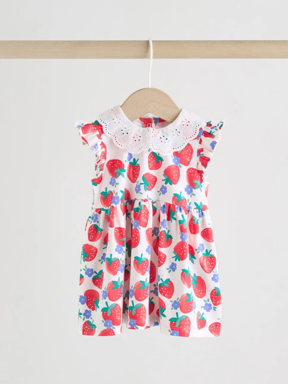 White Strawberry Baby Short Sleeve Dress 2 Pack (0mths-3yrs)
