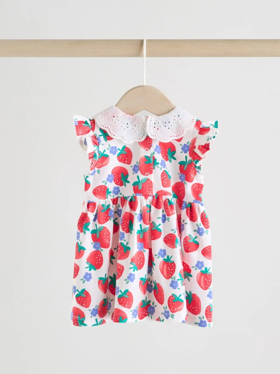 White Strawberry Baby Short Sleeve Dress 2 Pack (0mths-3yrs)
