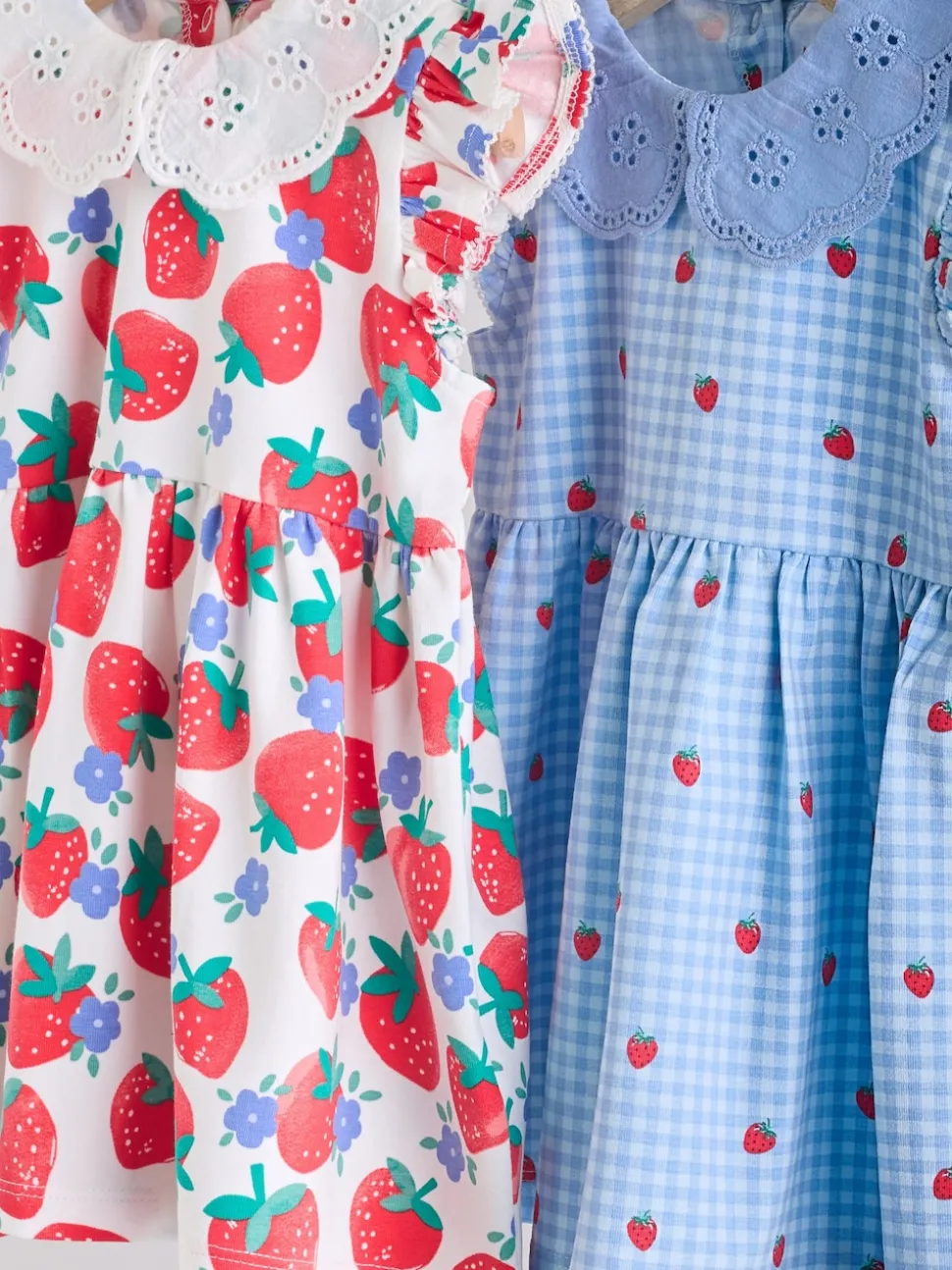 White Strawberry Baby Short Sleeve Dress 2 Pack (0mths-3yrs)
