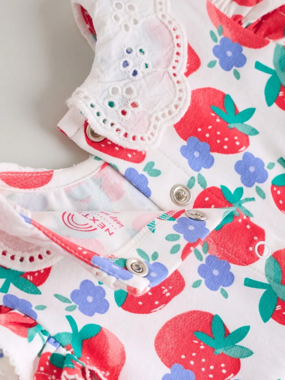 White Strawberry Baby Short Sleeve Dress 2 Pack (0mths-3yrs)