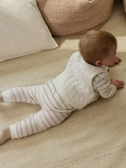 White Stripe Baby Gilet Top and Leggings Set (0mths-2yrs)