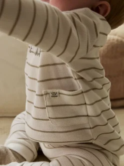 White Stripe Baby Gilet Top and Leggings Set (0mths-2yrs)