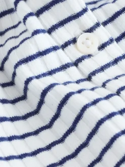 White Stripe Long Sleeve Ribbed Cardigan (3-16yrs)