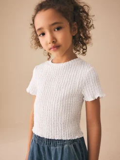 White Textured T-Shirt (3-16yrs)