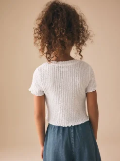 White Textured T-Shirt (3-16yrs)