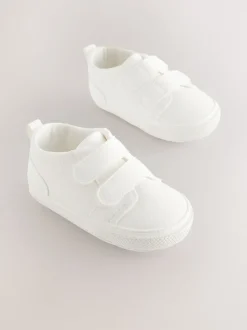 White Touch Fastening Baby Trainers (0-2mths)