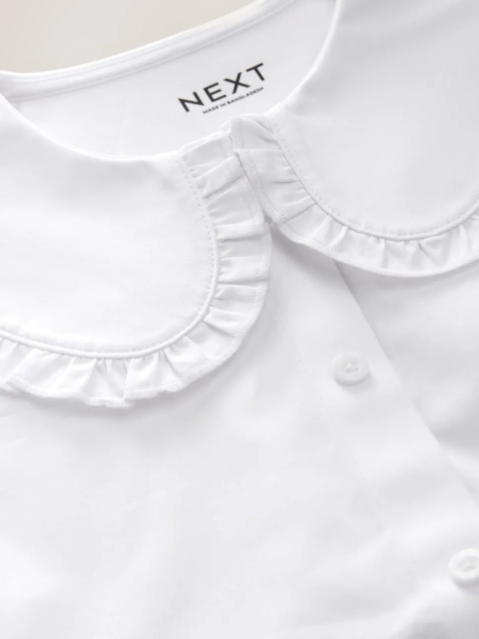 White Touch Fastening Cotton Rich Frill Collar School Blouse (3-14yrs)