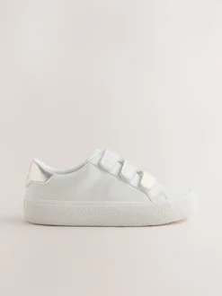White Touch Fastening Standard Fit (F) Low Top Trainers