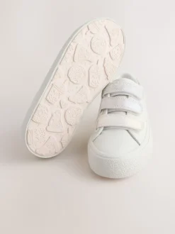 White Touch Fastening Wide Fit (G) Low Top Trainers