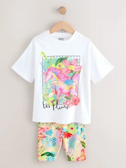 White Unicorn Oversized T-Shirt Cycle Top and Shorts Set (3-16yrs)