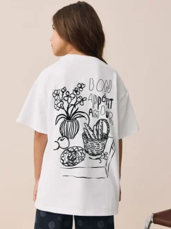 White Vase Oversized Graphic Print T-Shirt (3-16yrs)
