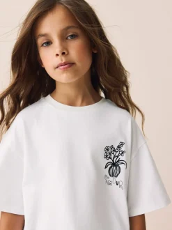 White Vase Oversized Graphic Print T-Shirt (3-16yrs)