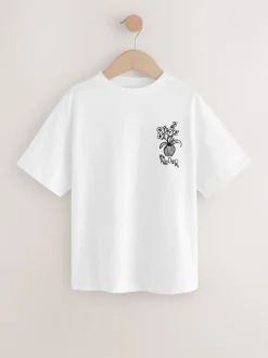 White Vase Oversized Graphic Print T-Shirt (3-16yrs)