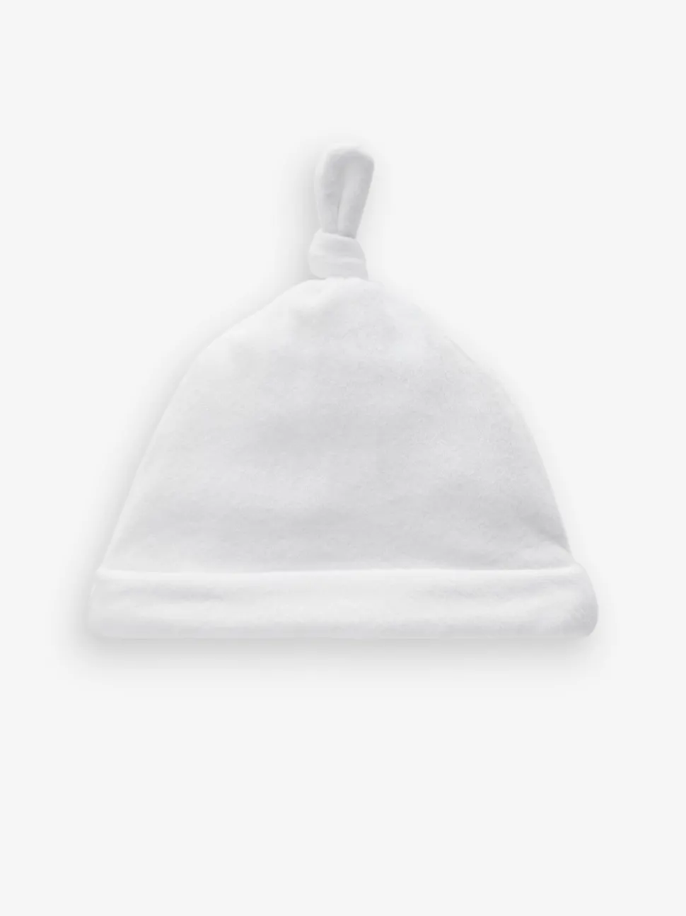 White Velour Baby Tie Top Hats 2 Pack (0-12mths)